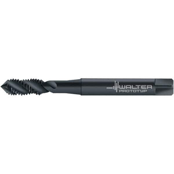 Walter-Prototyp - M20x2.50 DIN 376 4 Flute 6H Semi-Bottoming Spiral Flute Tap - High Speed Steel, Steam Oxide Finish, 140mm OAL, Right Hand Flute, Right Hand Thread, 17.380, Series TC115-M-L0 - USA Tool & Supply