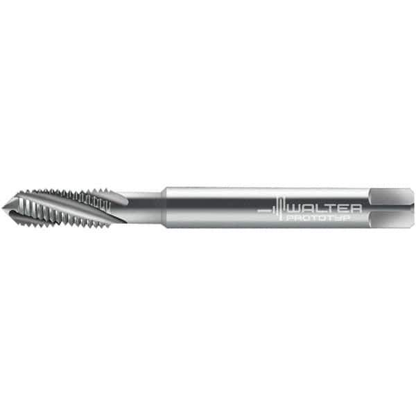 Walter-Prototyp - 3/8-16 ~DIN 2184-1 4 Flute 3B Semi-Bottoming Spiral Flute Tap - High Speed Steel, Uncoated, 101.77mm OAL, Right Hand Flute, Right Hand Thread, 7.860, Series 224104 - USA Tool & Supply