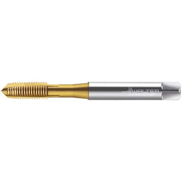 Walter-Prototyp - M2.2x0.45, 3 Flute, TiN Finish, High Speed Steel Spiral Point Tap - Right Hand Thread, 45.8mm OAL, 6mm Thread Length, 2.8mm Shank Diam, Series EP2023305 - Exact Industrial Supply