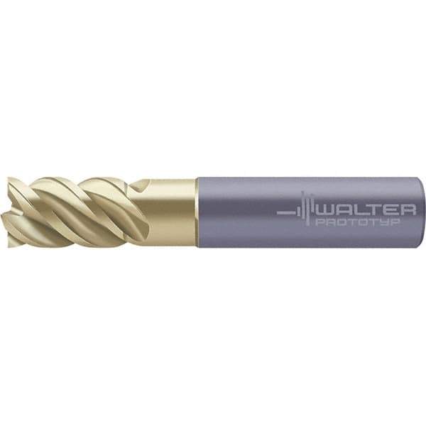 Walter-Prototyp - 20mm, 52mm LOC, 20mm Shank Diam, 104mm OAL, 4 Flute, Solid Carbide Square End Mill - AlTiN/ZrN Finish, 50° Helix, Right Hand Cut, Right Hand Flute, Series MC341-A-4-P - USA Tool & Supply