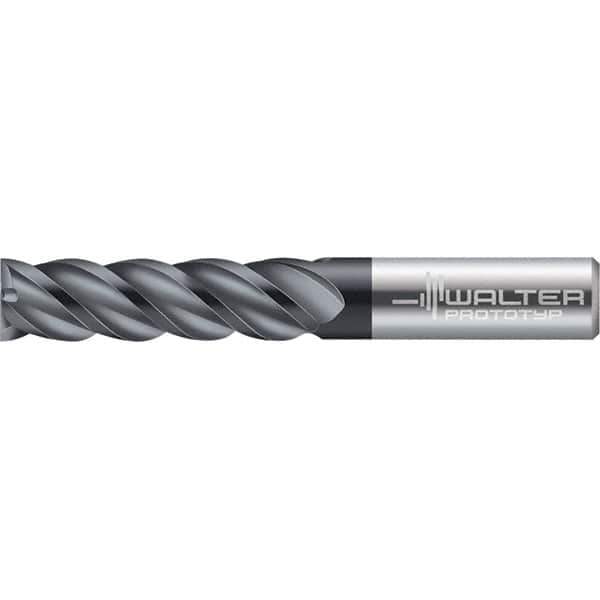 Walter-Prototyp - 18mm, 32mm LOC, 18mm Shank Diam, 92mm OAL, 5 Flute, Solid Carbide Square End Mill - TiAlN Finish, 45° Helix, Right Hand Cut, Right Hand Flute, Series MC122-A-B - USA Tool & Supply
