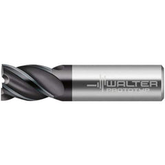 Walter-Prototyp - 12mm, 22mm LOC, 12mm Shank Diam, 73mm OAL, 4 Flute, Solid Carbide Square End Mill - TiAlN Finish, 45° Helix, Right Hand Cut, Right Hand Flute, Series MC321-A-4-A - USA Tool & Supply