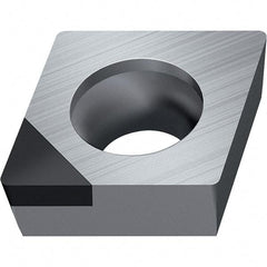 Walter - CPGW FS-1 Grade WDN10 Turning Insert - Polycrystaline Diamond Finish, 80° Rhombic, 6.35mm Inscr Circle, 2.38mm Thick, 0.4mm Corner Radius - USA Tool & Supply