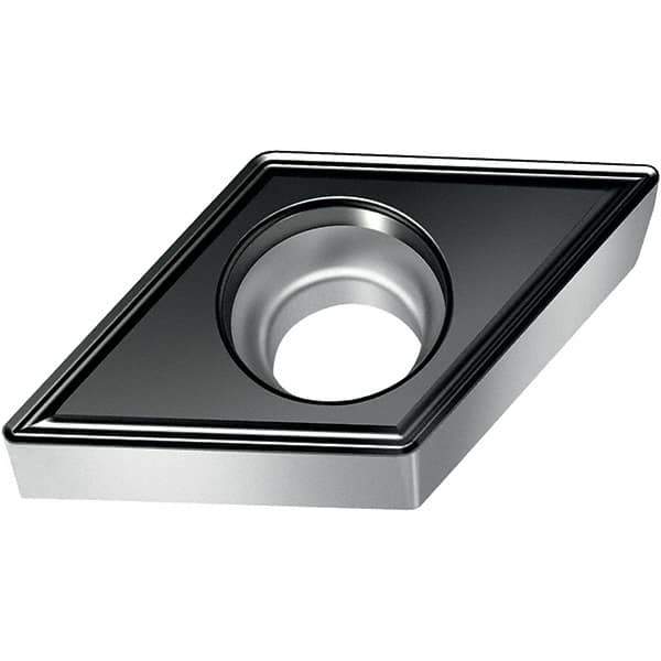 Walter - DCMT FM6 Grade WSM30S Turning Insert - TiAlN+Al2O3+(Al) Finish, 55° Rhombic, 6.35mm Inscr Circle, 2.38mm Thick, 0.4mm Corner Radius - USA Tool & Supply