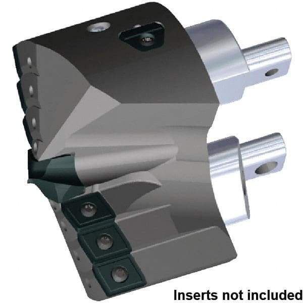 Kennametal - Series KSEM Plus, Head Connection FDS90, 101.6mm Max Diam Interchangeable Pilot Drill Head - KSEMP3400HPGM Pilot Drill, 34mm Pilot Drill Diam, 7 Nonpilot Inserts, 61.78mm Head Length - USA Tool & Supply