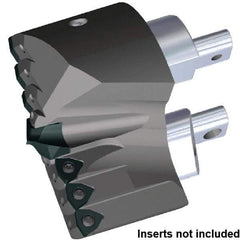 Kennametal - Series KSEM Plus, Head Connection FDS90, 101.6mm Max Diam Interchangeable Pilot Drill Head - KSEMP3400HPGM Pilot Drill, 34mm Pilot Drill Diam, 7 Nonpilot Inserts, 59.38mm Head Length - USA Tool & Supply