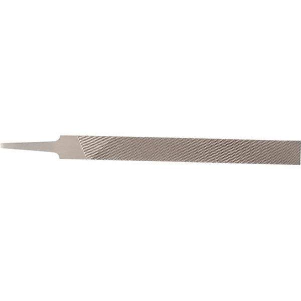 Stanley - 8" Long, Bastard Cut, Flat American-Pattern File - Double Cut, 0.13" Overall Thickness - USA Tool & Supply