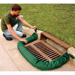 UltraTech - 5.33 Gal, 9' Long, 4" Diam, Woven Polymer/Sorb 44 Filter Sock, Sorb 44 - Stormwater & Construction, Green - USA Tool & Supply