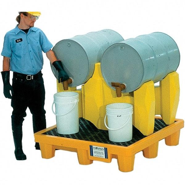 UltraTech - 66 Gal Sump, 1,500 Lb Capacity, 2 Drum, Polyethylene P2 Drum Rack Containment System - 53" Long x 53" Wide x 44-3/4" High, Two-Tier Drum Configuration - USA Tool & Supply