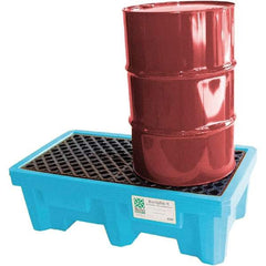 UltraTech - 66 Gal Sump, 3,000 Lb Capacity, 2 Drum, Polyethylene, Fluorinated P2 Spill Pallet, Fluorinated, No Drain - 53" Long x 29" Wide x 16-1/2" High - USA Tool & Supply