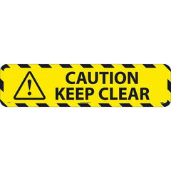 NMC - Caution Keep Clear, Anti-Skid Pressure-Sensitive Vinyl Floor Sign - Rectangle, Black on Yellow, Adhesive Backed, For Restroom, Janitorial & Housekeeping - USA Tool & Supply