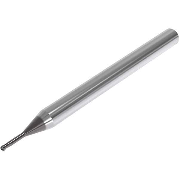 Seco - 3mm Diam, 3mm LOC, 2 Flute Solid Carbide Ball End Mill - SIRON-A Finish, Single End, 60mm OAL, 4mm Shank Diam, Spiral Flute - USA Tool & Supply