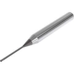 Seco - 3mm Diam, 3mm LOC, 2 Flute Solid Carbide Ball End Mill - SIRON-A Finish, Single End, 90mm OAL, 6mm Shank Diam, Spiral Flute - USA Tool & Supply