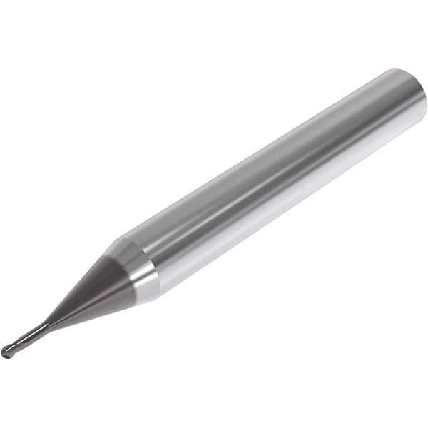 Seco - 3mm Diam, 3mm LOC, 2 Flute Solid Carbide Ball End Mill - SIRON-A Finish, Single End, 60mm OAL, 6mm Shank Diam, Spiral Flute - USA Tool & Supply