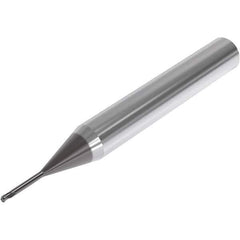 Seco - 1.5mm Diam, 1.5mm LOC, 3 Flute Solid Carbide Ball End Mill - SIRON-A Finish, Single End, 50mm OAL, 6mm Shank Diam, Spiral Flute - USA Tool & Supply