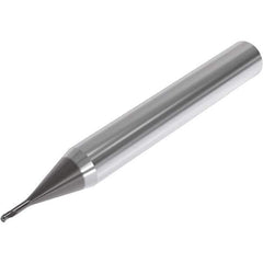 Seco - 2.5mm Diam, 2.5mm LOC, 3 Flute Solid Carbide Ball End Mill - SIRON-A Finish, Single End, 60mm OAL, 6mm Shank Diam, Spiral Flute - USA Tool & Supply