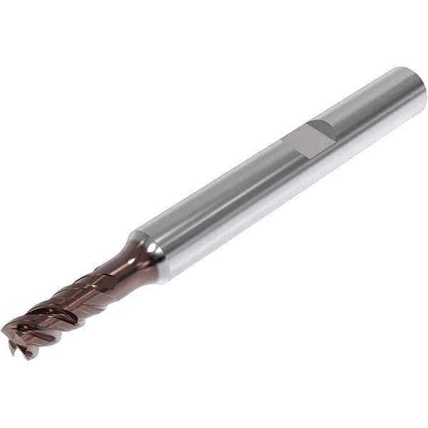 Seco - 5mm, 4 Flute, Single End, Solid Carbide, Corner Chamfer End Mill - 57mm OAL, 48° Helix, Right Hand Flute, 10mm LOC, Right Hand Cut, 16mm Extended Reach - USA Tool & Supply