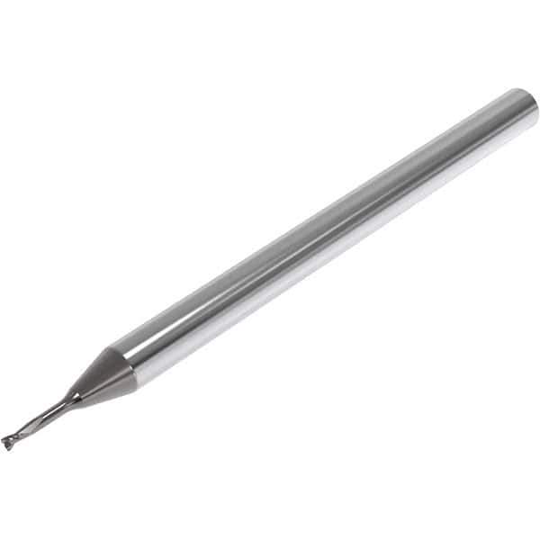 Seco - 0.5mm, 2 Flute, Single End, Solid Carbide, 0.05mm Corner Radius End Mill - 40mm OAL, 30° Helix, Right Hand Flute, 0.7mm LOC, Right Hand Cut, 4mm Extended Reach - USA Tool & Supply