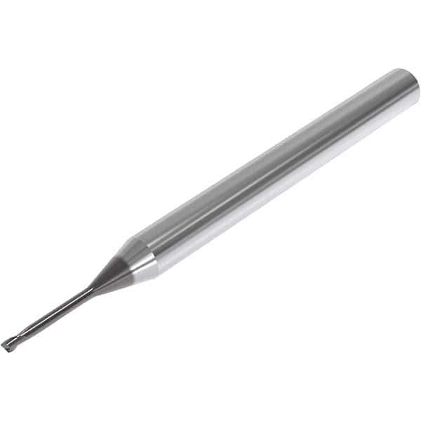 Seco - 1mm, 2 Flute, Single End, Solid Carbide, 0.1mm Corner Radius End Mill - 50mm OAL, 30° Helix, Right Hand Flute, 1.5mm LOC, Right Hand Cut, 8.5mm Extended Reach - USA Tool & Supply