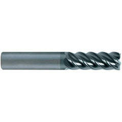 SGS - 20mm, 5 Flute, Single End, Solid Carbide, 0.1575" Corner Radius End Mill - 100mm OAL, 45° Helix, 20mm LOC, Right Hand Cut - USA Tool & Supply