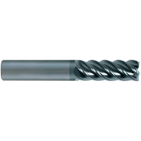 SGS - 20mm, 5 Flute, Single End, Solid Carbide, 0.1181" Corner Radius End Mill - 150mm OAL, 45° Helix, 20mm LOC, Right Hand Cut - USA Tool & Supply