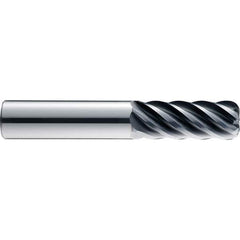 SGS - 12mm, 6 Flute, Single End, Solid Carbide, 0.03" Corner Radius End Mill - 100mm OAL, 41° Helix, 15mm LOC, Right Hand Cut - USA Tool & Supply