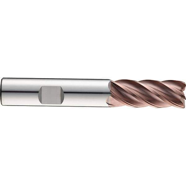 SGS - 1/2", 5 Flute, Single End, Solid Carbide, 0.09" Corner Radius End Mill - 3-1/4" OAL, 37° Helix, 1/2" LOC, Right Hand Cut - USA Tool & Supply