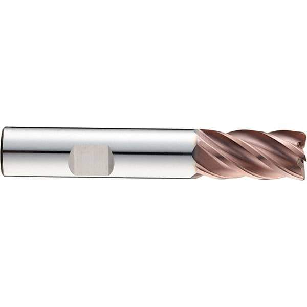 SGS - 7/16", 7/8" LOC, 7/16" Shank Diam, 2-3/4" OAL, 5 Flute, Solid Carbide Square End Mill - Single End, Ti-NAMITE-M Finish, Spiral Flute, 37° Helix, Centercutting, Right Hand Cut, Right Hand Flute, Series Z5S - USA Tool & Supply