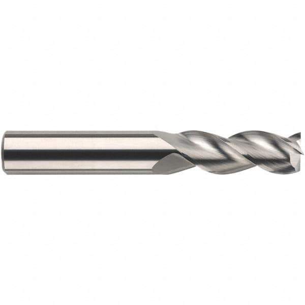 SGS - 20mm, 80mm LOC, 20mm Shank Diam, 150mm OAL, 3 Flute, Solid Carbide Square End Mill - Single End, TiB2 Finish, Spiral Flute, 38° Helix, Centercutting, Right Hand Cut, Right Hand Flute, Series 43MS - USA Tool & Supply
