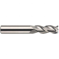 SGS - 20mm, 25mm LOC, 20mm Shank Diam, 150mm OAL, 3 Flute, Solid Carbide Square End Mill - Single End, TiB2 Finish, Spiral Flute, 38° Helix, Centercutting, Right Hand Cut, Right Hand Flute, Series 43MS - USA Tool & Supply