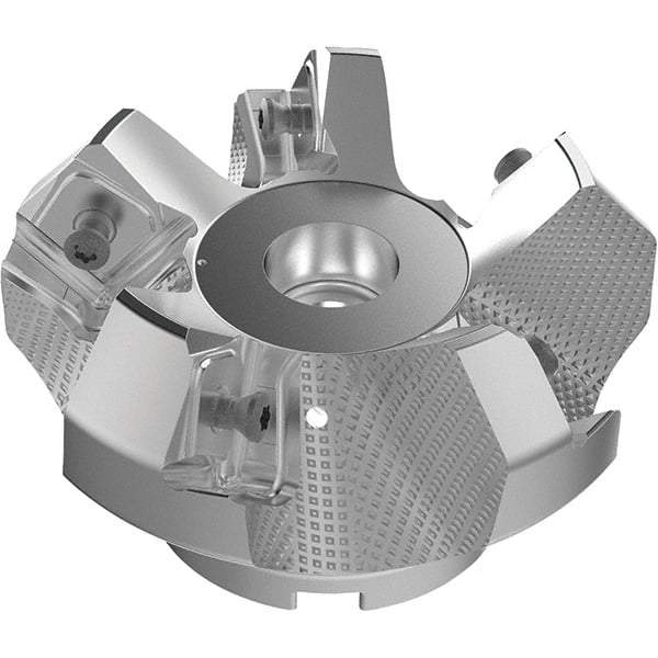 Seco - 3.15" Cut Diam, 1" Arbor Hole, 9mm Max Depth of Cut, 48° Indexable Chamfer & Angle Face Mill - 5 Inserts, Right Hand Cut, 5 Flutes, Through Coolant, Series R220.54 - USA Tool & Supply