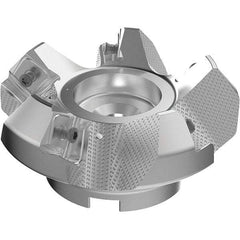 Seco - 100mm Cut Diam, 32mm Arbor Hole, 9mm Max Depth of Cut, 48° Indexable Chamfer & Angle Face Mill - 5 Inserts, 63 Insert, Right Hand Cut, 5 Flutes, Through Coolant, Series R220.54 - USA Tool & Supply