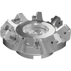 Seco - 125mm Cut Diam, 40mm Arbor Hole, 9mm Max Depth of Cut, 48° Indexable Chamfer & Angle Face Mill - 8 Inserts, 63 Insert, Right Hand Cut, 8 Flutes, Through Coolant, Series R220.54 - USA Tool & Supply