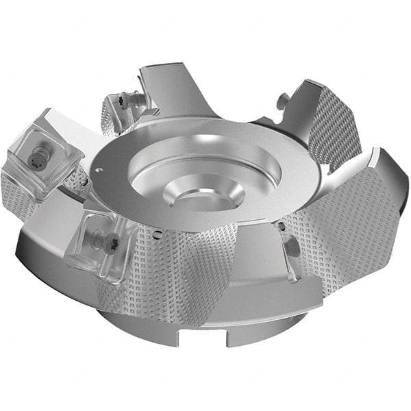 Seco - 125mm Cut Diam, 40mm Arbor Hole, 9mm Max Depth of Cut, 48° Indexable Chamfer & Angle Face Mill - 6 Inserts, 63 Insert, Right Hand Cut, 6 Flutes, Through Coolant, Series R220.54 - USA Tool & Supply