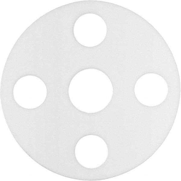Value Collection - 5" Pipe, 5-9/16" ID x 11" OD Flange Gasket - PTFE Plastic, White, 1/16" Thick - USA Tool & Supply