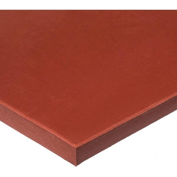 Value Collection - 12" Long, 12" Wide, Silicone Rubber Foam Sheet - 60A Durometer, Red, -60 to 400°F, 700 psi Tensile Strength, Adhesive Backing - USA Tool & Supply