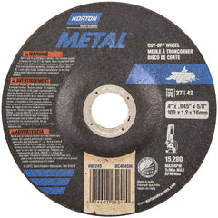 Norton - Depressed-Center Wheels Wheel Diameter (Inch): 4 Wheel Thickness (Decimal Inch): 0.0450 - USA Tool & Supply