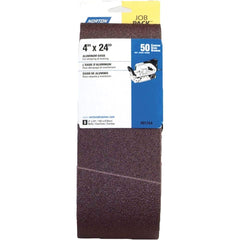 Norton - 4" Wide x 24" OAL, 50 Grit, Aluminum Oxide Abrasive Belt - USA Tool & Supply