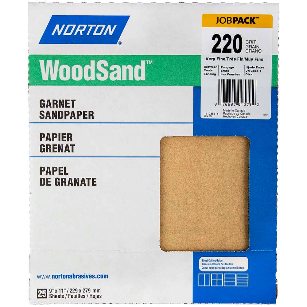 Norton - Sanding Sheets Abrasive Material: Garnet Grade: Very Fine - USA Tool & Supply