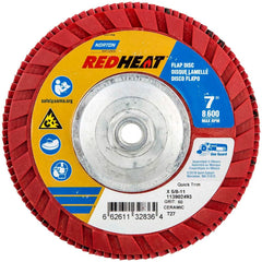 Norton - 7" 60 Grit 5/8-11 Center Hole Type 27 Ceramic Alumina Flap Disc - USA Tool & Supply