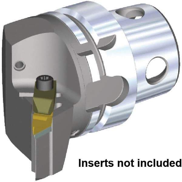 Kennametal - Left Hand Cut, Size KM4X63, VCGR160408 & VPGR332 Insert Compatiblity, External Modular Turning & Profiling Cutting Unit Head - 43mm Ctr to Cutting Edge, 70mm Head Length, Through Coolant, Series Top Notch - USA Tool & Supply