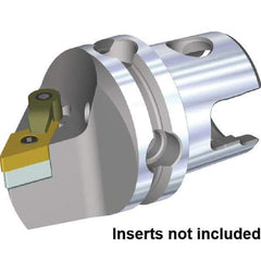 Kennametal - Right Hand Cut, Size KM63TS, DN.. 150608 & DN.. 442 Insert Compatiblity, External Modular Turning & Profiling Cutting Unit Head - 115mm Head Length, Through Coolant, Series Kenloc - USA Tool & Supply