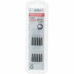 Wiha - 1/4" Drive T25 Torx Screwdriver Bit - 1" OAL, Insert Bit - USA Tool & Supply