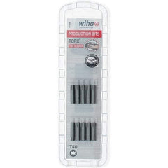 Wiha - 1/4" Drive T40 Torx Screwdriver Bit - 1" OAL, Insert Bit - USA Tool & Supply