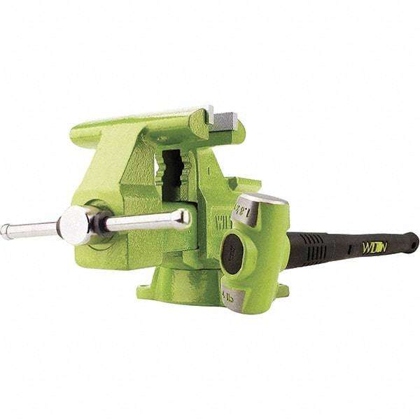 Wilton - 6-1/2" Jaw Width x 5-1/2" Jaw Opening Capacity, 3-13/16" Throat Depth, Bench & Pipe Combination Vise - 1/8 to 2-1/2" Pipe Capacity, Swivel Base, Bolt Down Attachment, Iron - USA Tool & Supply