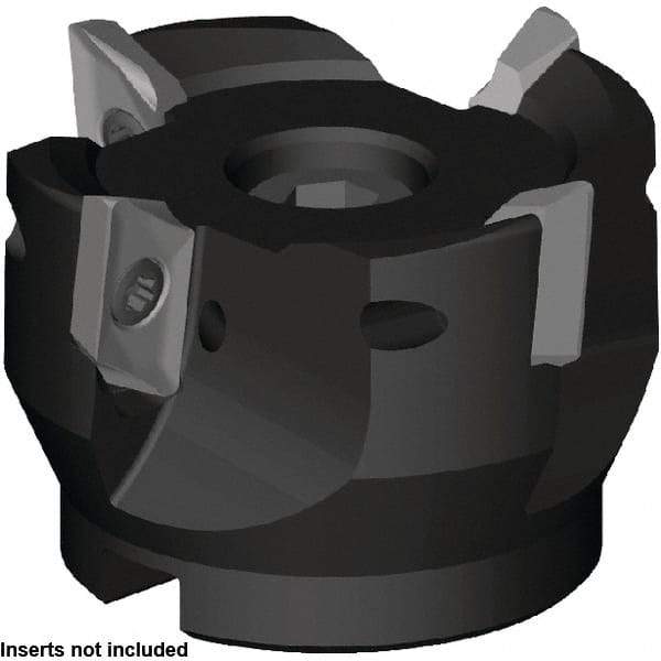 Kennametal - 5 Inserts, 63mm Cut Diam, 22mm Arbor Diam, 16mm Max Depth of Cut, Indexable Square-Shoulder Face Mill - 0° Lead Angle, 45mm High, ZDET 16M5..721 Insert Compatibility, Through Coolant, Series 5720VZ16 - USA Tool & Supply