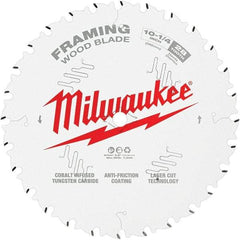 Milwaukee Tool - 10-1/4" Diam, 5/8" Arbor Hole Diam, 28 Tooth Wet & Dry Cut Saw Blade - Tungsten Carbide-Tipped, Framing Action, Standard Round Arbor - USA Tool & Supply