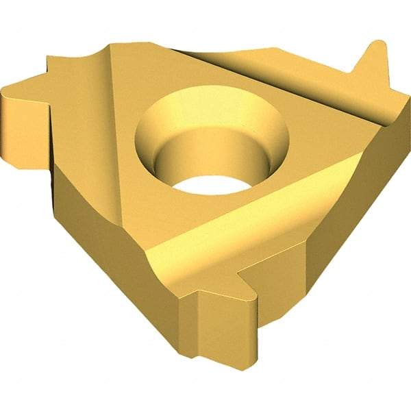 Vargus - 4EL External Left Hand SAGE Laydown Threading Insert - Grade VKX, TiN Coated Carbide - USA Tool & Supply