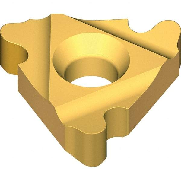 Vargus - 3EL External Left Hand 10 RD Laydown Threading Insert - Grade VKX, TiN Coated Carbide - USA Tool & Supply
