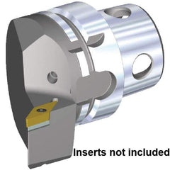 Kennametal - Insert Style VB.. 160408, VB.. 332, 70mm Head Length, Left Hand Cut, Internal/External Modular Threading Cutting Unit Head - System Size KM4X63, 43mm Center to Cutting Edge, Series KM4X - USA Tool & Supply